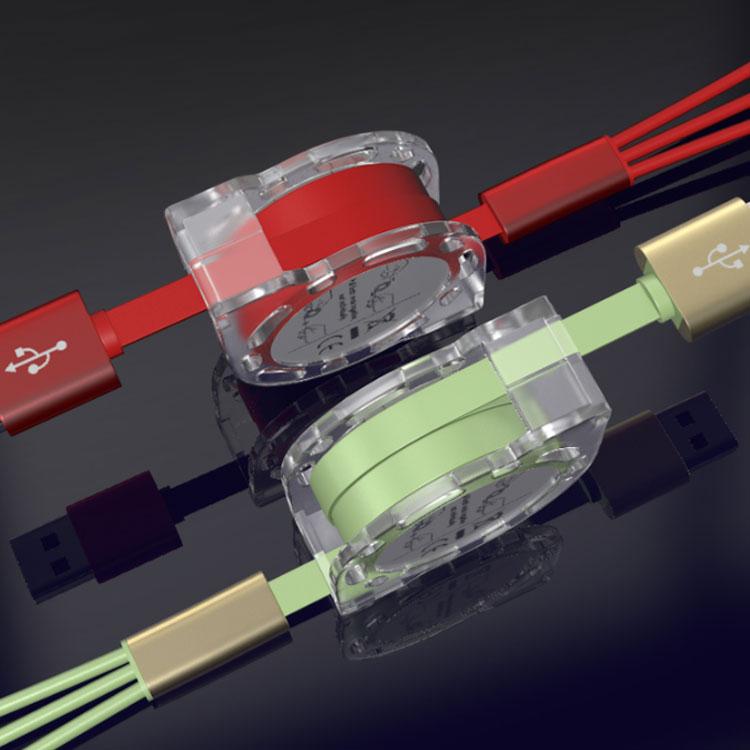 3in1 充電ケーブル 3in1 巻き取り ケーブル iPhone 11 充電ケーブル iPhone 11 Pro Max USBケーブル 送料無料 |  | 03