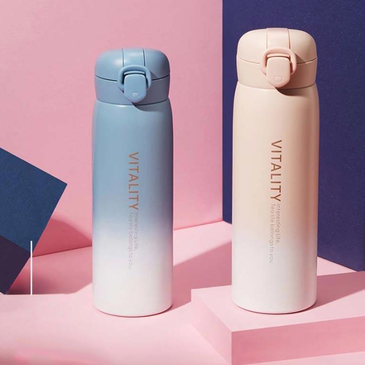 水筒 直飲み ワンタッチ栓 マグボトル 520ml/380ml ステンレス製 保温 真空断熱 すいとう スリム ステンレスボトル 送料無料 |  | 03