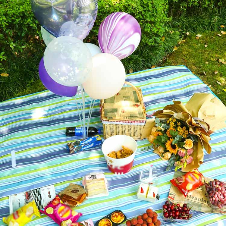 レジャーシート 厚手 クッション 200×145 折りたたみ おしゃれ 大きい 4?5人 大判 運動会 防水アウトドア 洗える 手洗い 送料無料 |  | 03