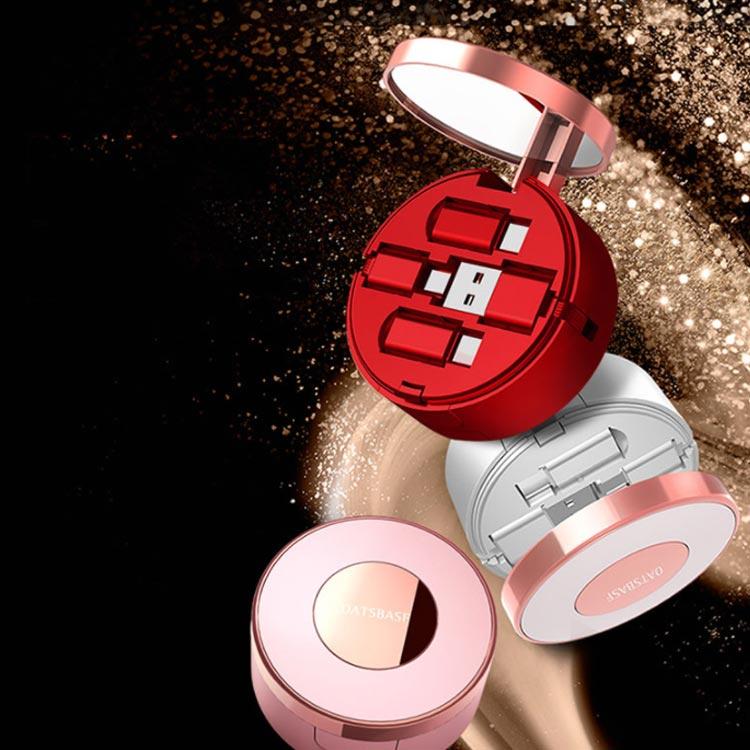 3in1充電ケーブル iPhone充電ケーブル 巻取り式 充電コード 鏡　鏡付き スタンド機能付き 化粧鏡 収納コンパクト 急速充電 送料無料 |  | 03