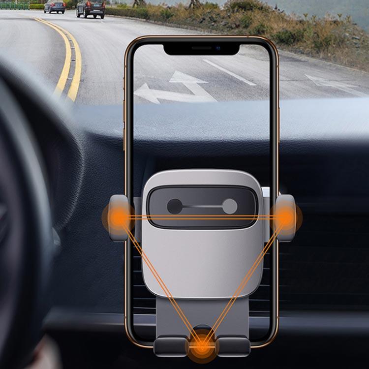 車載ホルダー スマホホルダー 車 丸型吹出口専用 車載スタンド ソフトシリコンクリップ オートホールド 3点固定 滑り止め アルミ 送料無料 |  | 03