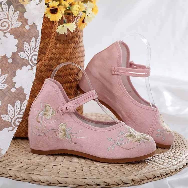 チャイナシューズ 刺繍 パンプス 花柄 可愛い 厚底 ウェッジ チャイナシューズ 刺繍 パンプス 花柄 可愛い 厚底 ウェッジ