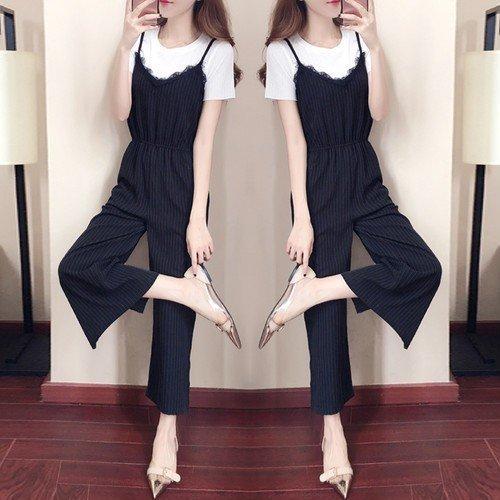 新しく着き サロペット Vネッ ストライプ サロペットパンツ 春 秋 夏服 女性 ファッション レディース オールインワン コーデ 50代 40代 30代 代 オールインワン カラー 写真色 Www We Job Com