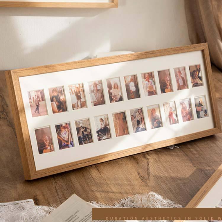 写真入れ フレーム 木製 20枚写真入れ ナチュラル 和風 メモリアベビー