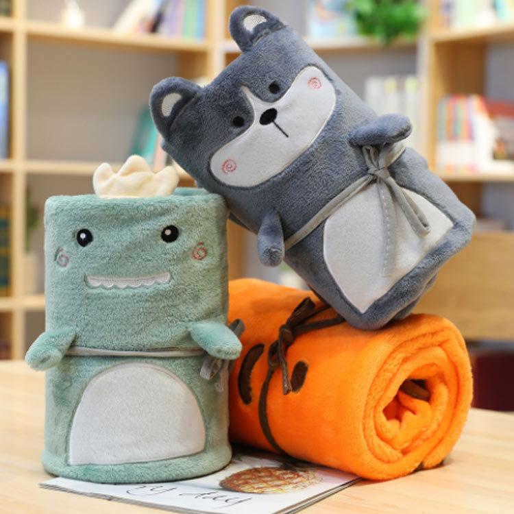 ブランケット ひざ掛け 毛布 保育園 キッズ 恐竜 柴犬 子供毛布 厚手