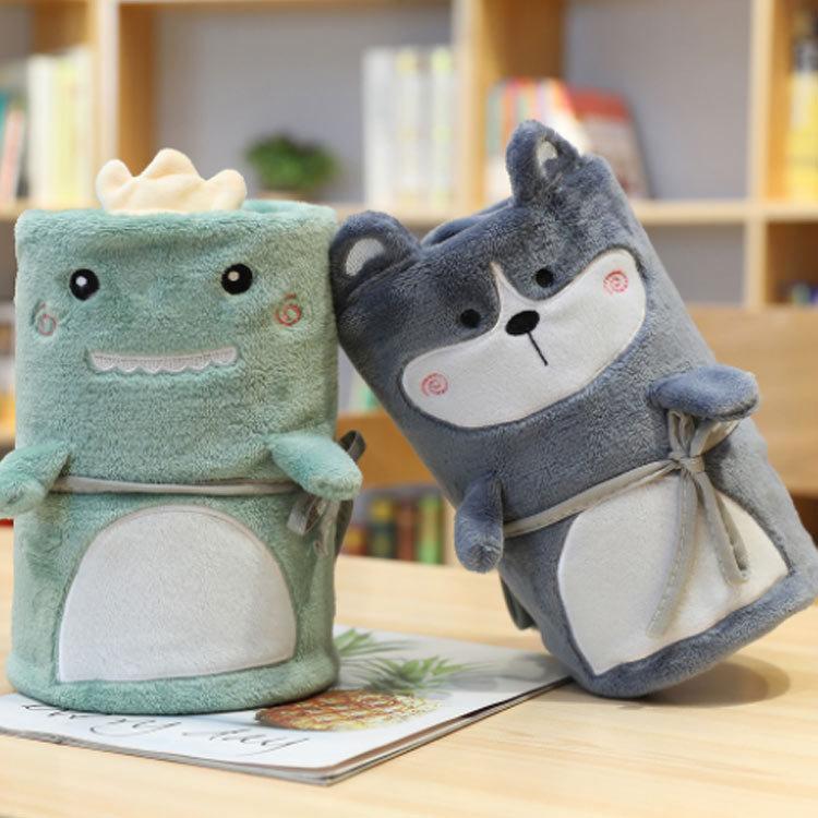 ブランケット ひざ掛け 毛布 保育園 キッズ 恐竜 柴犬 子供毛布 厚手