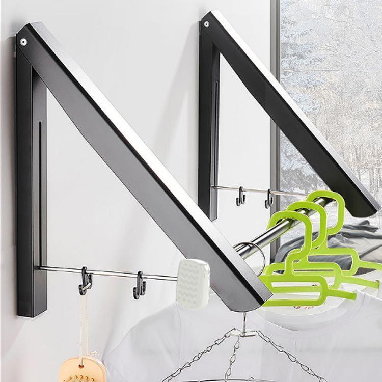 ハンガーラック ウォールハンガー 折り畳み 壁付け 服掛けラック 伸縮