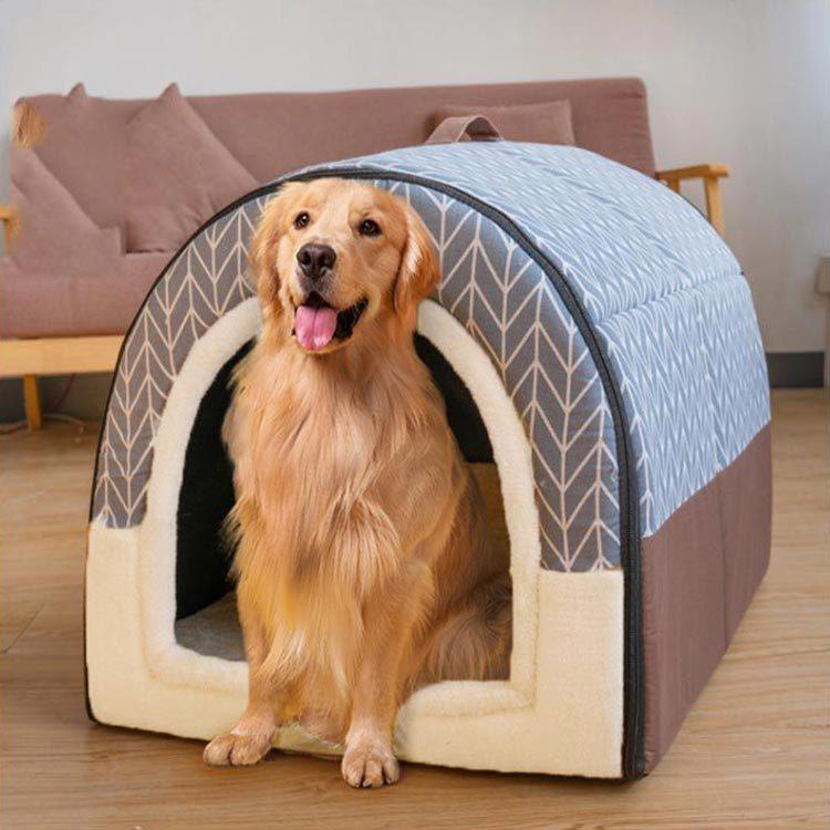 2WAY 犬 ハウス ペットベッド ドーム型 小型犬 犬小屋 犬用 ベッド ペットハウス テント 子犬 隠れ家 屋根
