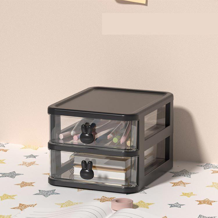 卓上収納 ボックス 2段 ピンク ウサギ ラビット 可愛い おしゃれ 小物