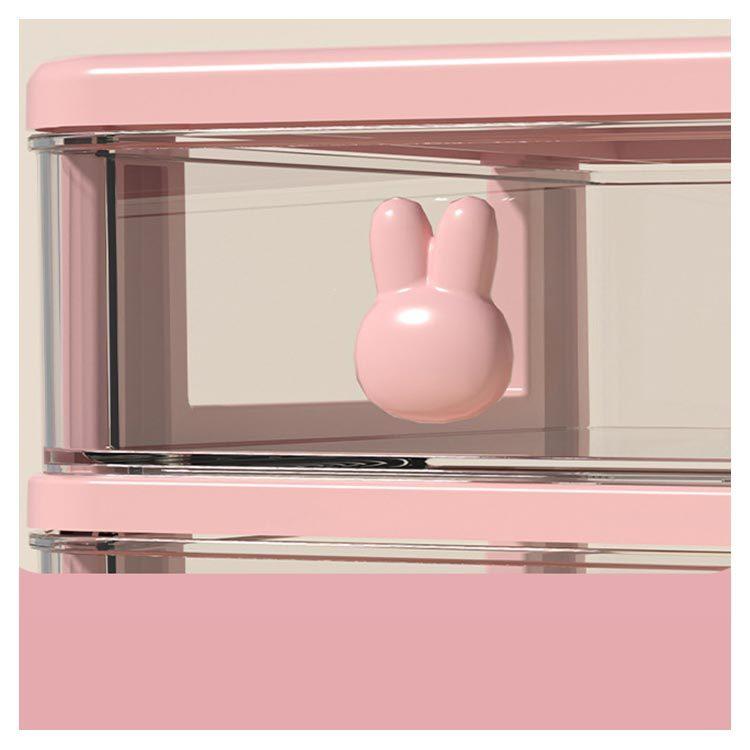 卓上収納 ボックス 2段 ピンク ウサギ ラビット 可愛い おしゃれ 小物