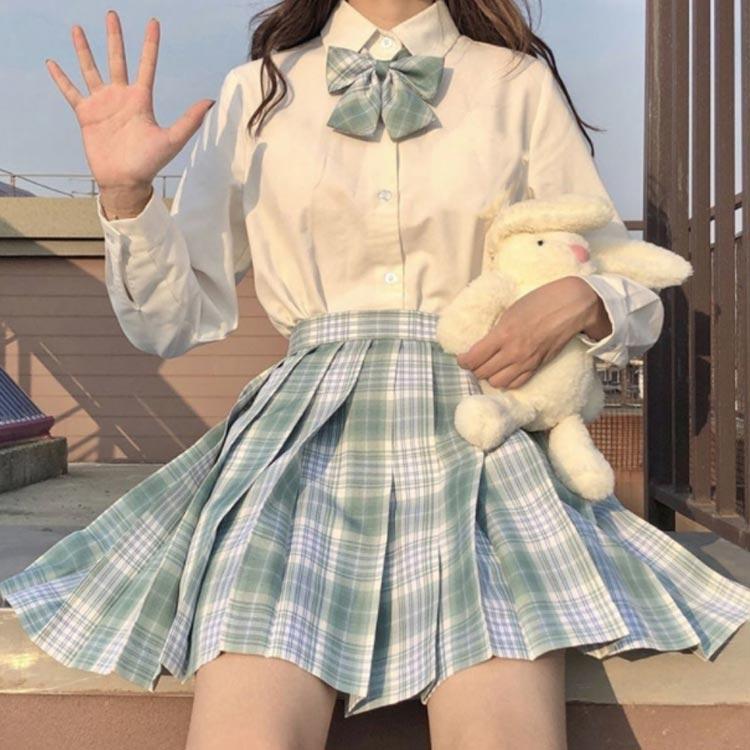 送料無料 制服 スカート チェック柄 スクール プリーツスカート