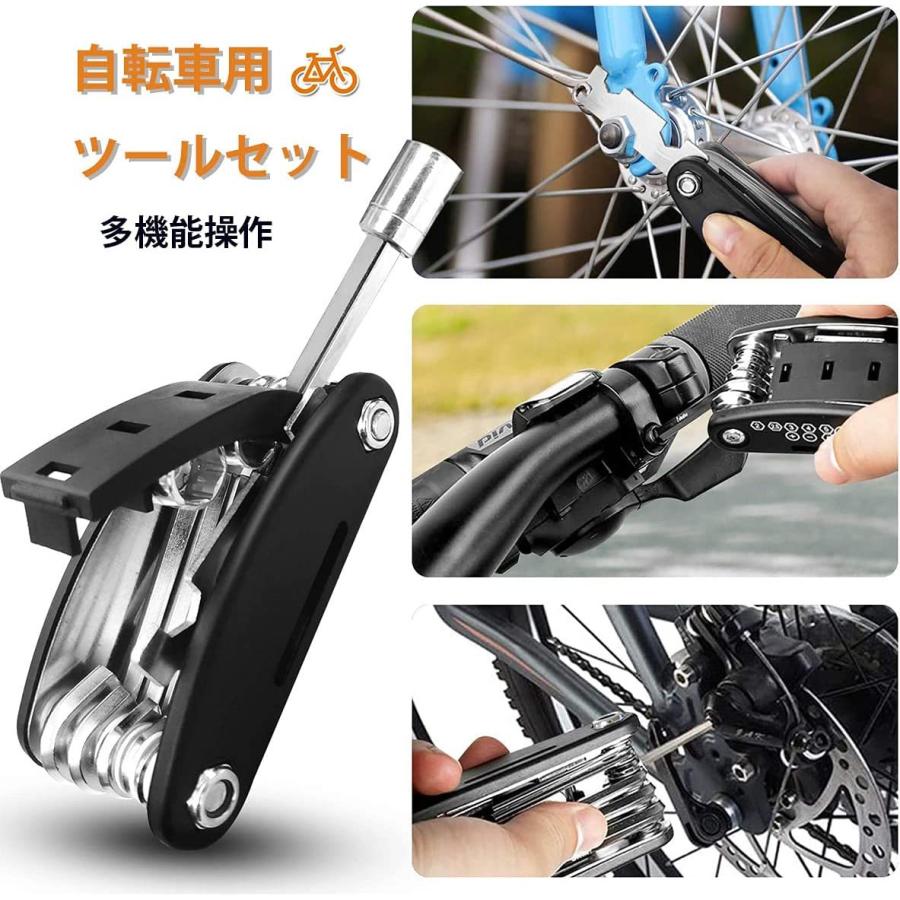 パンク 修理 自転車用工具 16in1多機能 セット 小型携帯マルチツール｜elexparts｜02