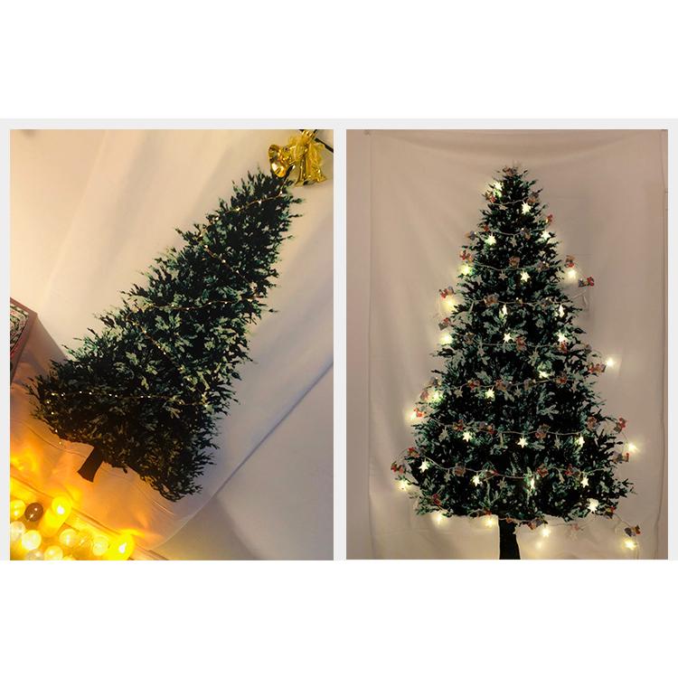 クリスマスツリー タペストリー  10m星形ライト付き  クリスマス インテリア デコレーション 壁掛け もみの木｜elexparts｜06