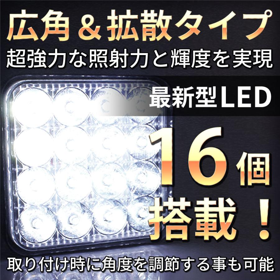 ワークライト 作業灯 LED ト48W 投光器 LED投光器 アウトドア ダンプ トラック 防水 2個セット｜elexparts｜03