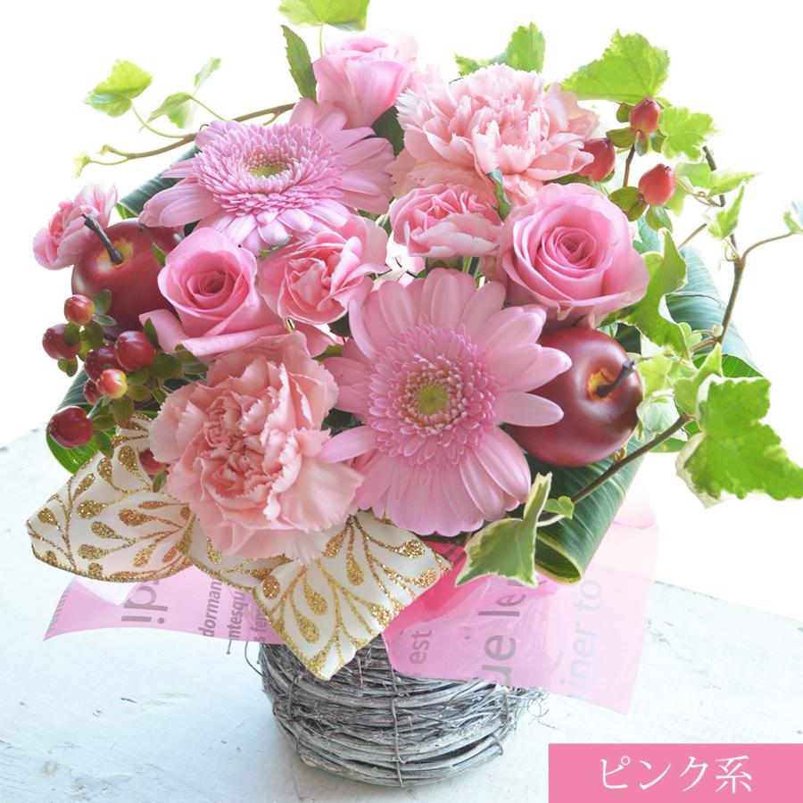 花 バラ ガーベラ カーネーション アレンジメント フラワーギフト 誕生