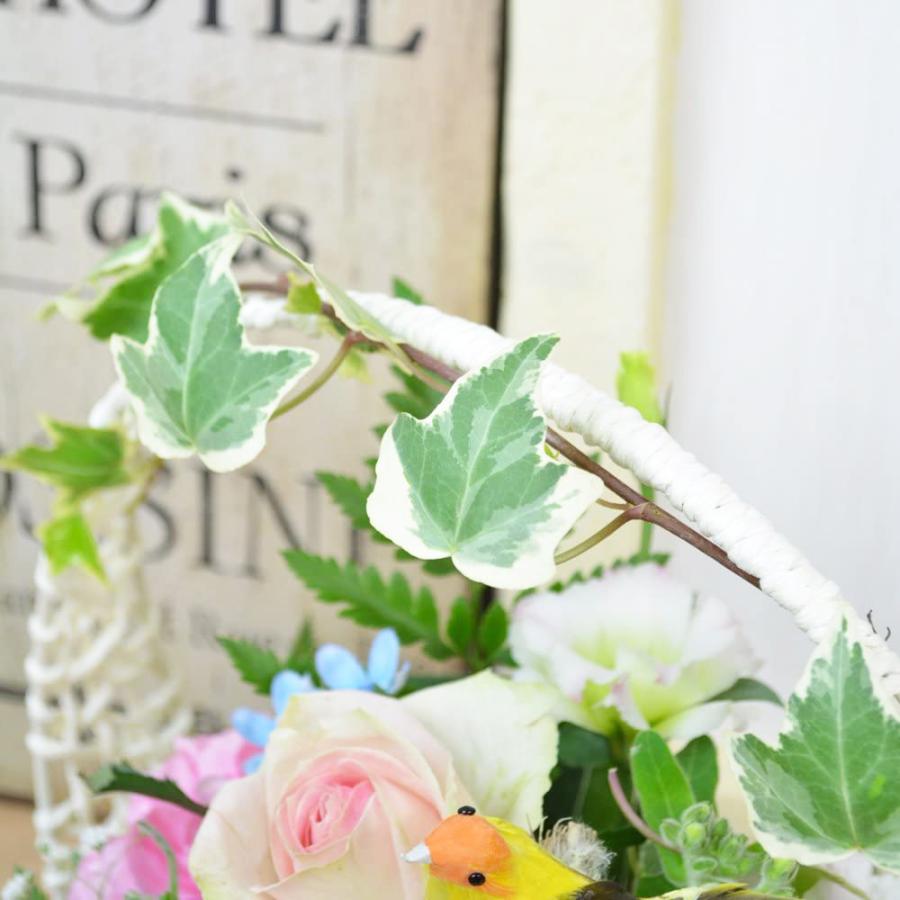 ガーデン風アレンジメント 小鳥ピック付 誕生日 ギフト プレゼント