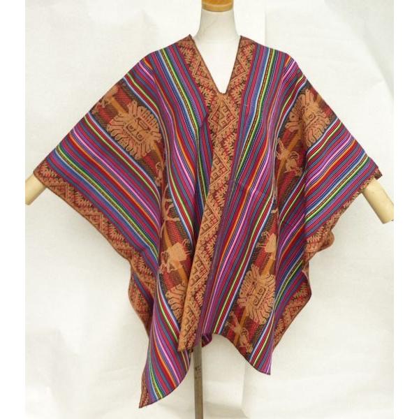 PO-E05  ポンチョ 民族織物 マンタフォルクローレ衣装 アンデス 民族衣装｜elgusto