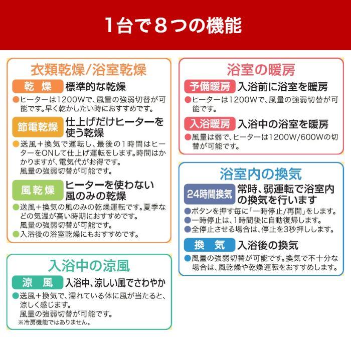 工事費込 高須産業 BF-961RGA 壁面用 浴室換気乾燥暖房機 5年保証 ヒートショック グラファイトヒーター 浴室乾燥 浴室暖房の画像