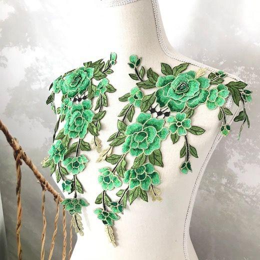 モチーフ フラワー 3D バラ 刺繍 薔薇 衣装 装飾 社交ダンス 素材