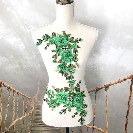 モチーフ フラワー 3D バラ 刺繍 薔薇 衣装 装飾 社交ダンス 素材