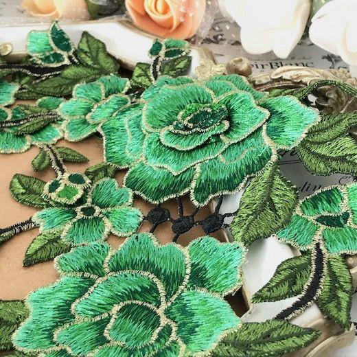 モチーフ フラワー 3D バラ 刺繍 薔薇 衣装 装飾 社交ダンス