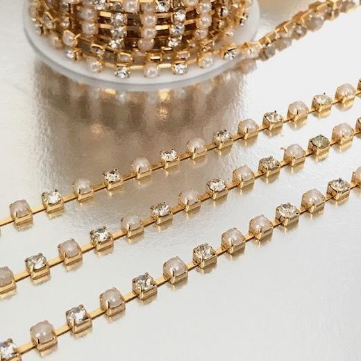 ラインストーン パール チェーン 30cm ブレード ゴールド 衣装 ダンス レオタード 装飾 衣装作り ストーンチェーン アクセサリー 素材 材料 パーツ A1 1 Elisabeth Smile Craft Shop 通販 Yahoo ショッピング