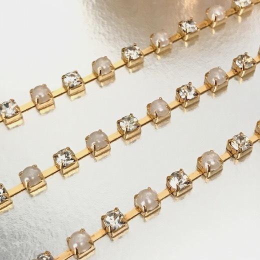 ラインストーン パール チェーン 30cm ブレード ゴールド 衣装 ダンス レオタード 装飾 衣装作り ストーンチェーン アクセサリー 素材 材料 パーツ A1 1 Elisabeth Smile Craft Shop 通販 Yahoo ショッピング