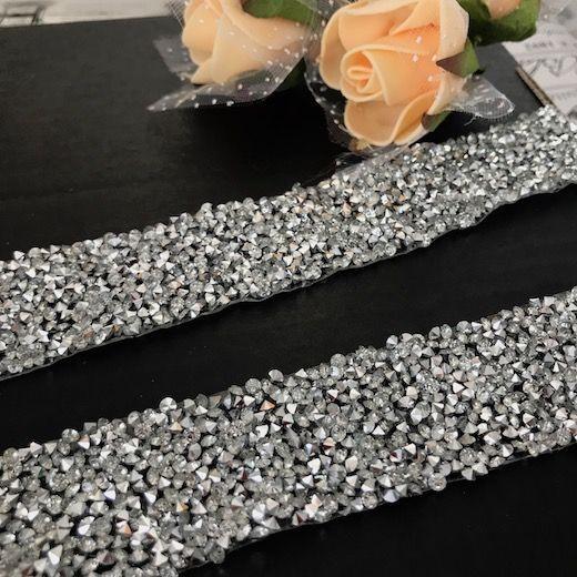 ラインストーン シルバー キラキラ 衣装 ダンス 装飾 ネックライン