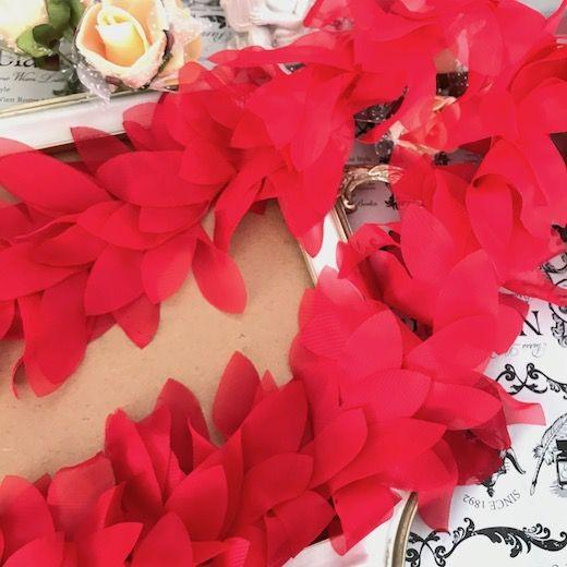 レース シフォン チュールレース 赤 レッド 装飾 衣装 ハンドメイド  