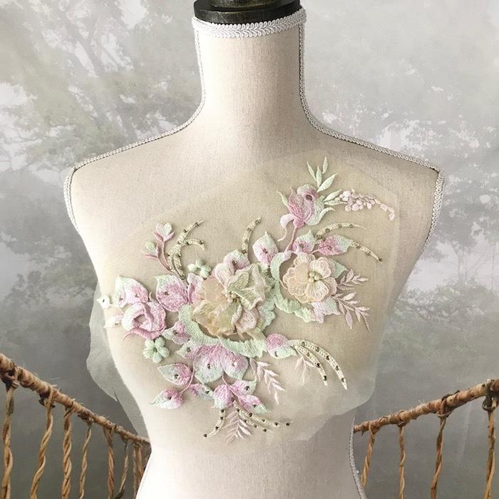 大決算セール モチーフ 花 立体的 新体操 衣装モチーフ レオタードモチーフ バトンモチーフ チュールモチーフ 花柄 衣装 ダンス 装飾 レースモチーフ