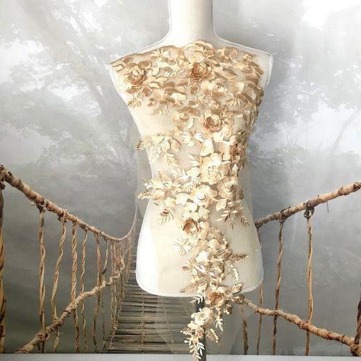 大量入荷 衣装 装飾 ドレス モチーフレース モチーフ レースアップリケ 刺繍モチーフ ゴールド 衣装モチーフ ウェディング レオタードモチーフ バトンモチーフ 素材 Cisama Sc Gov Br