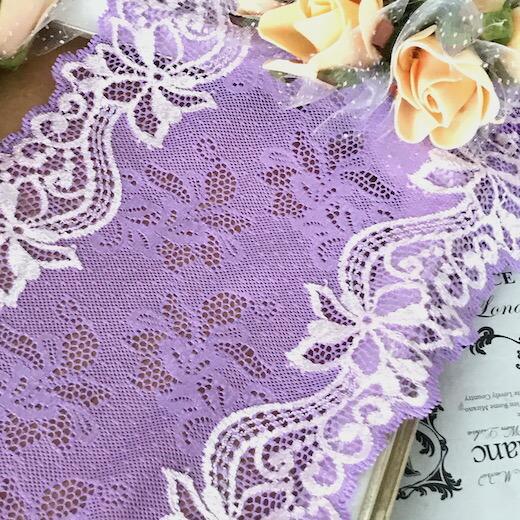 レース 幅広 花模様 花柄 伸縮性 ストレッチ 服飾 リボン 手作り 装飾 