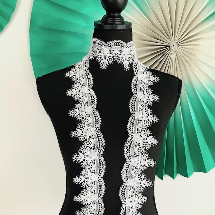 レース リボン 手芸 花 衣装レース ケミカルレース 白 ホワイト 装飾