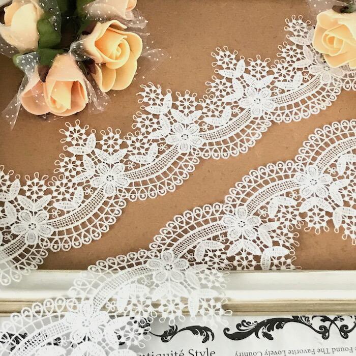 レース リボン 手芸 花 衣装レース ケミカルレース 白 ホワイト 装飾