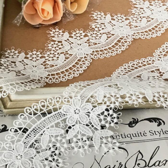 レース リボン 手芸 花 衣装レース ケミカルレース 白 ホワイト 装飾