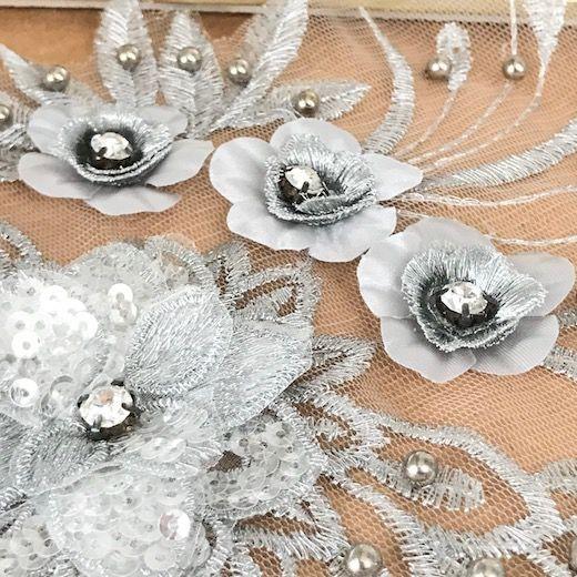 ハンドメイド シルバー 花モチーフ アクセサリーセット Xー4点