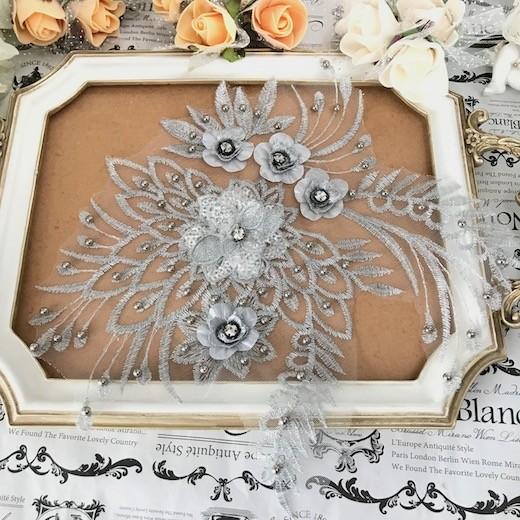 モチーフ シルバー キラキラ 花 装飾 ハンドメイド 衣装 レオタード 