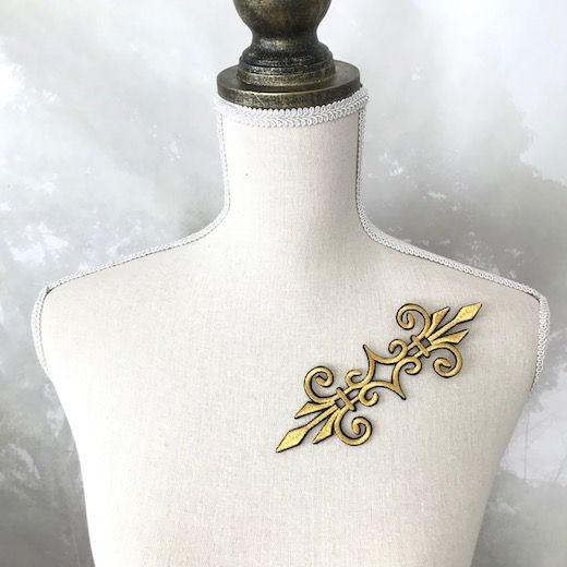 ワッペン アップリケ ゴールド 金色 貼り付け 新体操 刺繍ワッペン