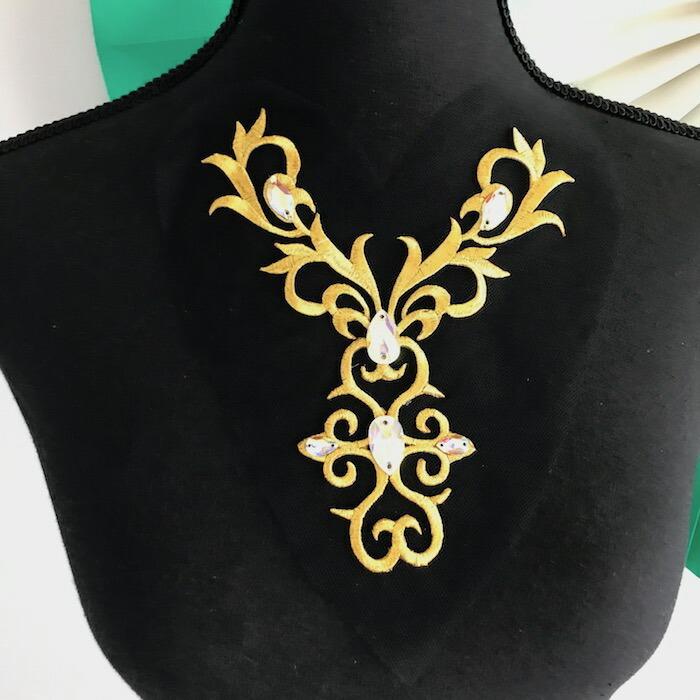 モチーフ ゴールド 衣装 バトン レオタード 花 服飾 ネックモチーフ