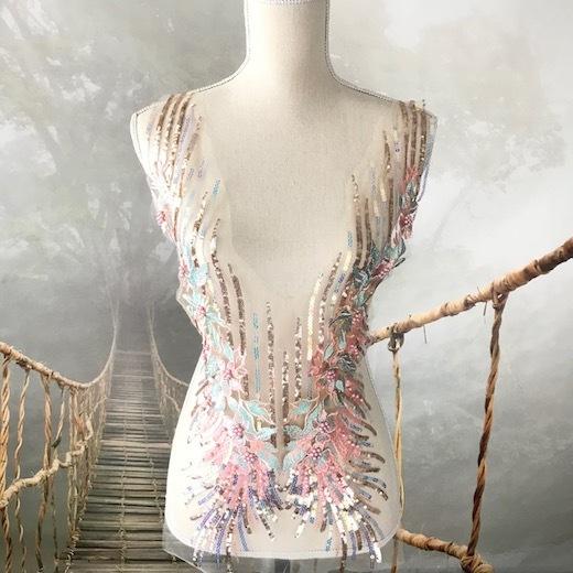 モチーフ 衣装 ピーチ ピンク系 ゴールド 花 ラインストーン付 チュールモチーフ 衣装作り レオタード 社交ダンス バトントワリングモチーフ バレエ 衣装 服飾 A3ct5 1 Elisabeth Smile Craft Shop 通販 Yahoo ショッピング