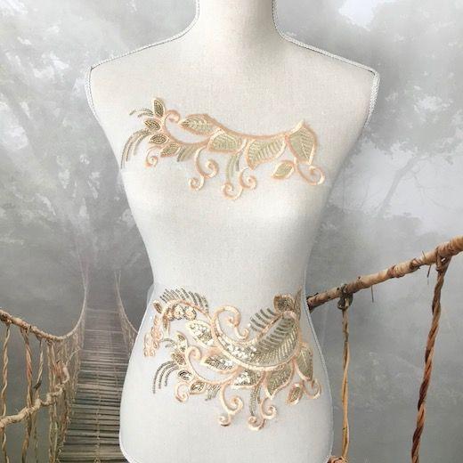 スパンコールモチーフ ゴールド チュールモチーフ 花模様 特大 アップリケ レオタード 装飾 ハンドメイド 金色 衣装 手作り バレエ ベリーダンス 衣装作り 1 Elisabeth Smile Craft Shop 通販 Yahoo ショッピング