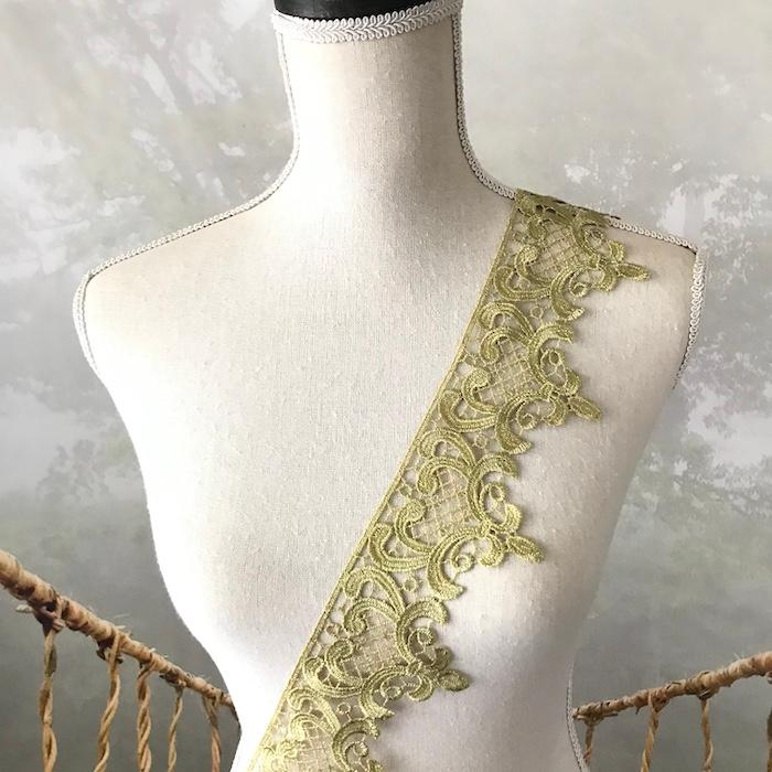 レース リボン 手芸 ゴールド 花柄 ケミカルレース 金色 衣装