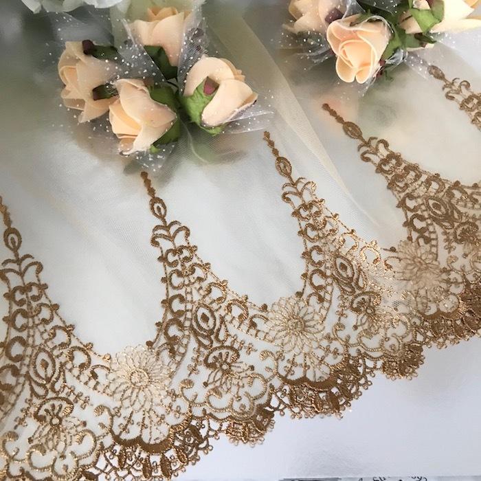 レース チュールレース 手芸 花柄 花模様 ベージュ ゴールド 花柄 衣装 刺繍 リボン 手作り 素材 装飾 材料 ダンス衣装 バレエ衣装 1 Elisabeth Smile Craft Shop 通販 Yahoo ショッピング