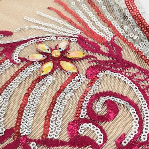 スパンコール チュールモチーフ キラキラ 花 刺繍 手作り 衣装 装飾 レッド系 ビーズ バトンモチーフ 社交ダンス レオタード A5 1 Elisabeth Smile Craft Shop 通販 Yahoo ショッピング