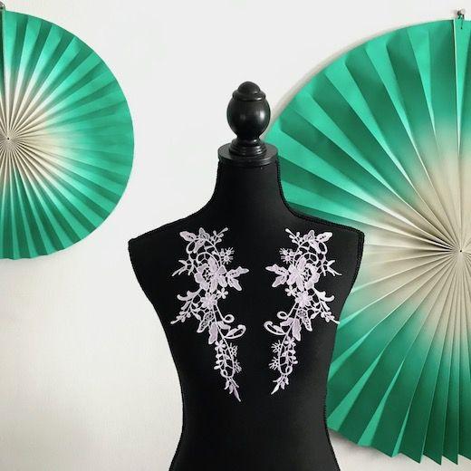 モチーフレース 紫 花模様 バラ柄 刺繍 ペアセット レオタード ハンドメイド パーツ 新体操 バトンモチーフ 社交ダンス 手作り 手芸 パープル A6 1 Elisabeth Smile Craft Shop 通販 Yahoo ショッピング