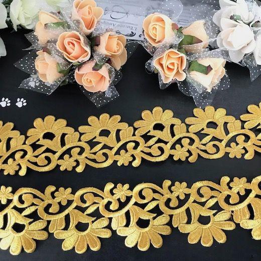 アップリケ ゴールド 刺繍ワッペン ブレード レオタードモチーフ ペア