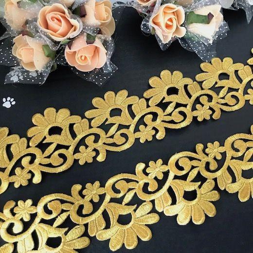 アップリケ ゴールド 刺繍ワッペン ブレード レオタードモチーフ ペア
