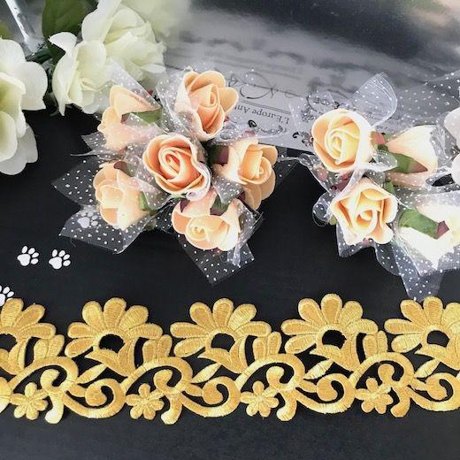 アップリケ ゴールド 刺繍ワッペン ブレード レオタードモチーフ ペア