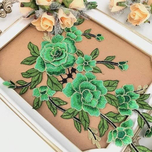 モチーフ フラワー バラ 刺繍 モチーフ 薔薇 衣装 装飾 社交ダンス 素材 パーツ レオタード グリーン ローズモチーフ グリーン A6 1 Elisabeth Smile Craft Shop 通販 Yahoo ショッピング