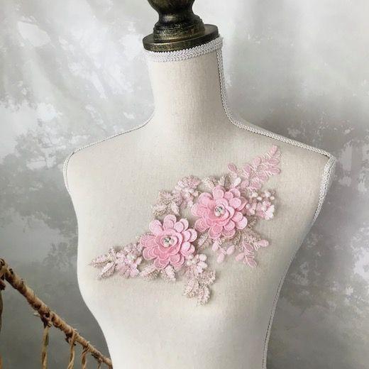 数々のアワードを受賞 モチーフ チュールモチーフ 花柄 衣装 ダンス 装飾 スパンコール付き キラキラ モチーフレース 立体的 ハンドメイド パーツ レースモチーフ ピンク 材料 Materialworldblog Com